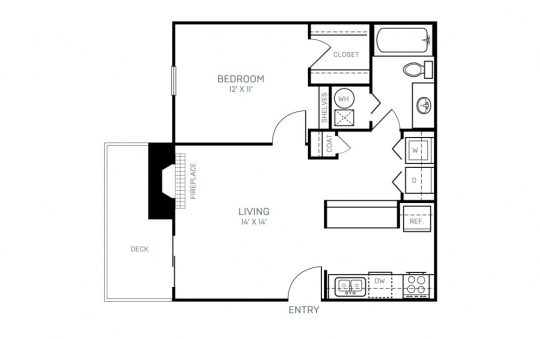 a floor plan of a two bedroom apartment at The  Hargrove at Southpoint